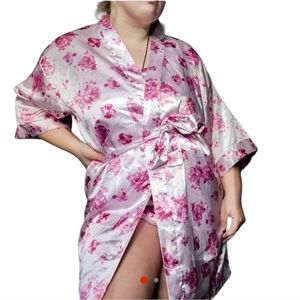 SECRET TREASURES | 2pc. satin robe and slip | size M